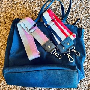 Erin Condren tote bag 13 x 14 x 5. Navy Blue with straps